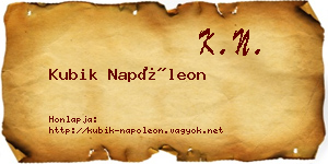 Kubik Napóleon névjegykártya